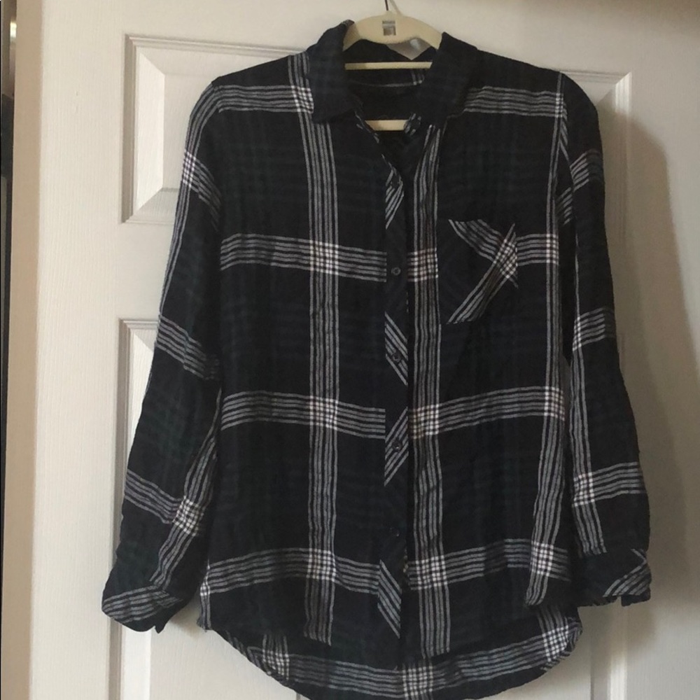 Rails Plaid Shirt - Navy/Green/White
